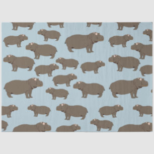 Papier Mousseline Hippopotame Hippo Motif