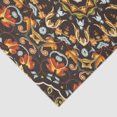 Papier Mousseline Hippy Chic Zendala orange feuille mandala floral (Détail)