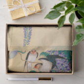 Papier Mousseline hirondelles et bactéries par Ohara Koson (Cadeau)