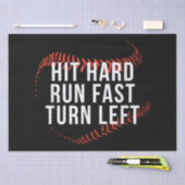 Papier Mousseline Hit Hard Run Fast Turn Left Drôle Lecteur De Baseb (Artisanat)