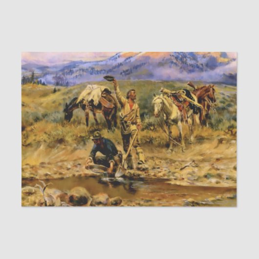 Papier Mousseline "Hitting Pay Dirt" de Charles M Russell (Recto)
