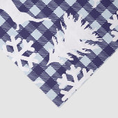 Papier Mousseline Hiver Blue Plaid White Deer Snowflakes & Trees (Détail)