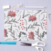 Papier Mousseline Hiver Botanique Pine Berry Wreath Fête (Artisanat)