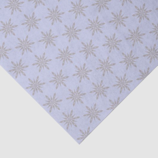 Papier Mousseline Hiver des flocons bleus (Détail)