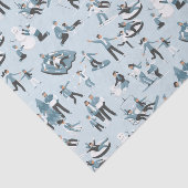 Papier Mousseline Hiver Famille Amusants Noël Motif (Détail)