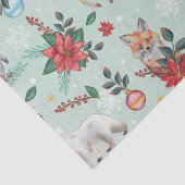 Papier Mousseline Hiver Florest Animaux Motif de Noël (Détail)