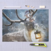 Papier Mousseline hiver neigeux du renne (Artisanat)