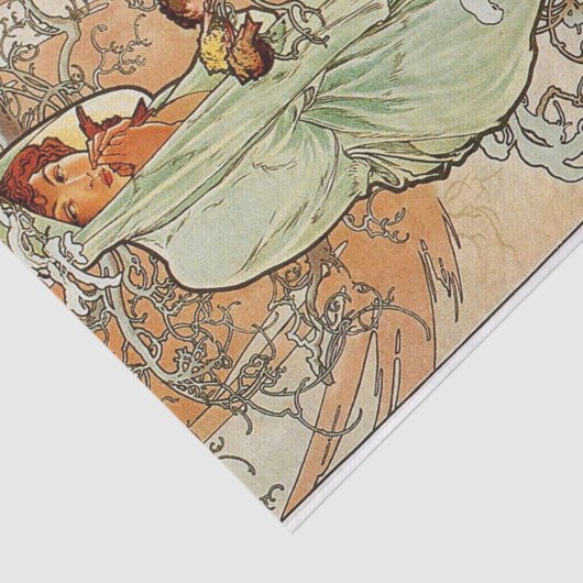 Papier Mousseline Hiver par Alphonse Mucha (Détail)