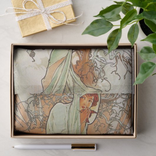 Papier Mousseline Hiver par Alphonse Mucha (Cadeau)