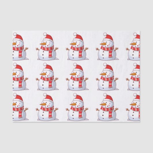 PAPIER MOUSSELINE HIVER SNOWMAN (Recto)