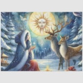 Papier Mousseline Hiver Solstice Goddess Forest-Deer papier tissu (Recto)