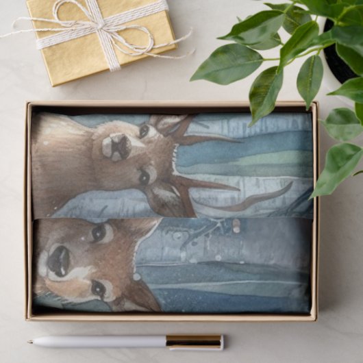 Papier Mousseline Hiver Solstice Goddess Forest Papier à thème tissu (Cadeau)