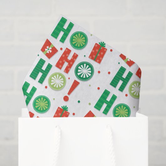 Papier Mousseline Ho Ho Ho Noël moderne (Sac cadeau)