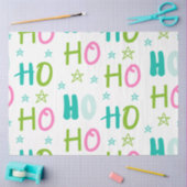 Papier Mousseline Ho Ho HO Stars Pastel Blue Green Pink Noël (Artisanat)