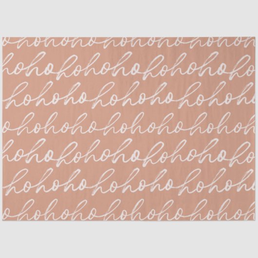 Papier Mousseline Ho Ho Script Brown Noël blanc (Recto)