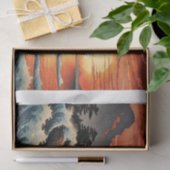 Papier Mousseline Hokusai style vagues avec la côte du phare (Cadeau)