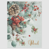 Papier Mousseline Holiday Branches Tree Tissue Paper (Recto)