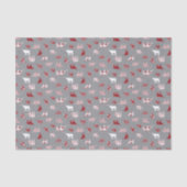 Papier Mousseline Holiday Red Patterned Longhorns Pattern (Recto)