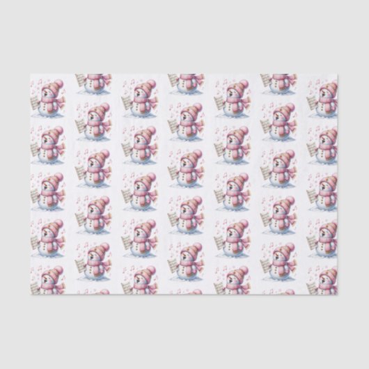 Papier Mousseline Holiday Snowman Tissue Paper (Recto)