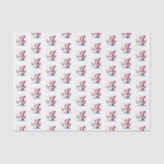Papier Mousseline Holiday Snowman Tissue Paper (Recto)