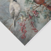 Papier Mousseline Holly Berry Cardinal de Noël en Hiver Découpage (Détail)