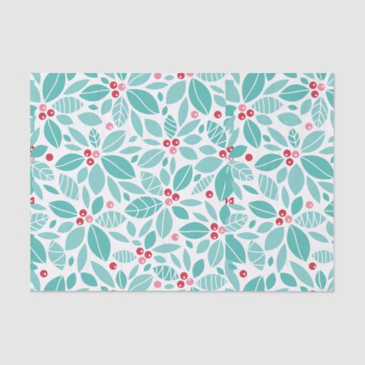 Papier Mousseline Holly Berry Noël (Recto)