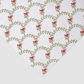 Papier Mousseline Holly Branch avec le Motif de Noël du cardinal rou (Détail)