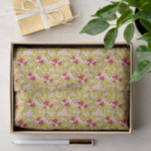 Papier Mousseline Holly et Berries sur Pink Festin Whimsy Noël (Cadeau)