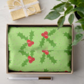 Papier Mousseline Holly et dots_green (Cadeau)