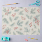 Papier Mousseline Holly & Pine Winter Botanical Background Decoupage (Artisanat)