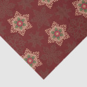 Papier Mousseline Holly Star traditionnel Noël Rouge (Détail)