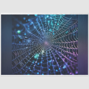Papier Mousseline Holographique Araignée noire Halloween Découpage