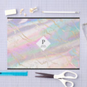 Papier Mousseline Holographique Iridescente Opale Gemstone | Logo (Artisanat)