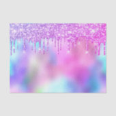 Papier Mousseline Holographique Parties scintillant rose gouttelette (Recto)
