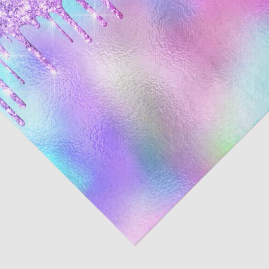 Papier Mousseline Holographique Parties scintillant rose gouttelette (Détail)