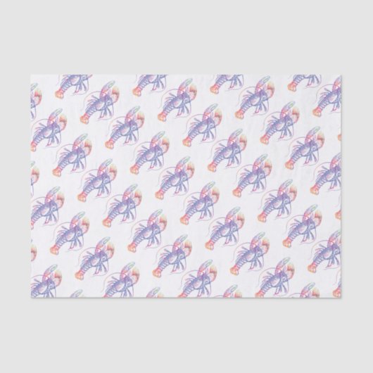 Papier Mousseline Homard multicolore lumineux (Recto)