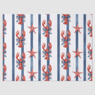 Papier Mousseline Homard Rouge Blanc Bleu Patriotique Étoiles (2)