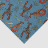 Papier Mousseline Homards en mer Motif Illustré (Détail)