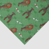 Papier Mousseline Homards et bouées de pêche sur Noël vert (Détail)
