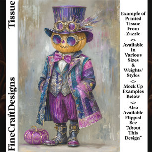 Papier Mousseline Homme citrouille Steampunk coloré art DM8L découpa