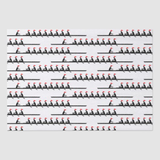 Papier Mousseline Hommes Santa Hat Rowing Rowers Équipe #4 (Recto)