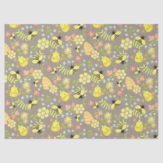 Papier Mousseline Honey Bee Sage Green (Recto)