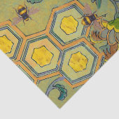 Papier Mousseline HONEY BEES, BEEHIVES, FLEURS DE PRINTEMPS Jaune Ve (Détail)