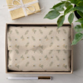 Papier Mousseline Honeybee Greenery Pastel Almond Tissu Papier (Cadeau)