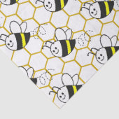 Papier Mousseline Honeybee Honeycomb Black Yellow White Pattern (Détail)