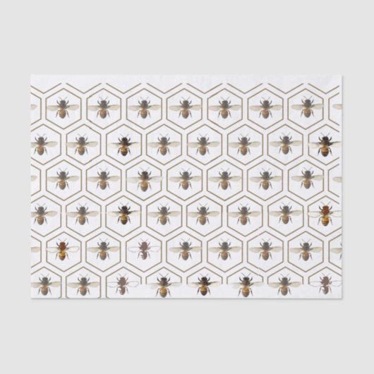 Papier Mousseline Honeypeb Bee Bee Bee Beekeeper Tissu Paper (Recto)