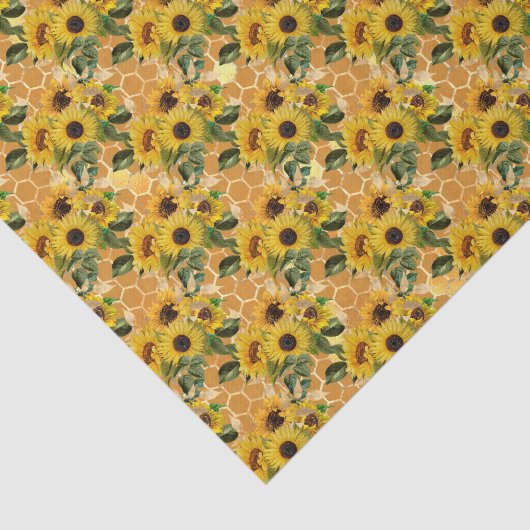 Papier Mousseline Honeypeb Bee Sunflower motif (Détail)