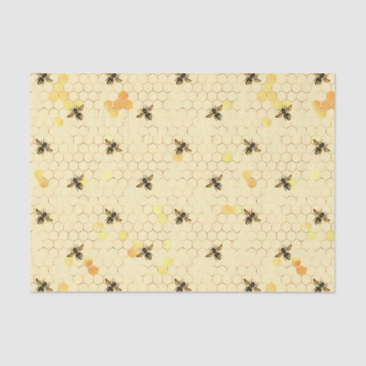 Papier Mousseline Honeypeb Bee Sunflower motif Honey (Recto)