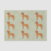 Papier Mousseline Hongrois Vizsla Cute Pointer Chien Motif Vert (Recto)