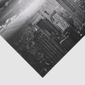 Papier Mousseline Horizon de New York City noir et blanc (Détail)